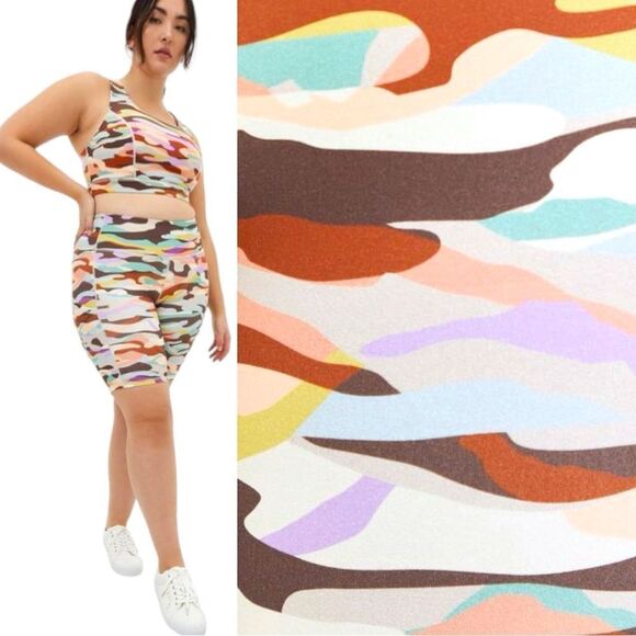 Torrid Camo Multi Color Performance Core 9 Inch Active Bike Short Size 2XL - Picture 4 of 11